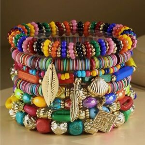 Colorful Beaded India Bracelet Set